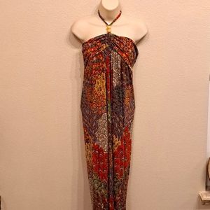 Halter maxi dress L multicolored